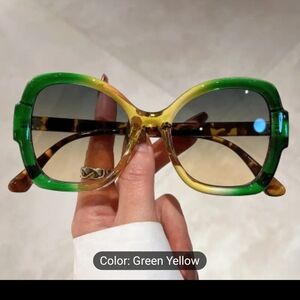 Green and Yellow Women's Sunglasses